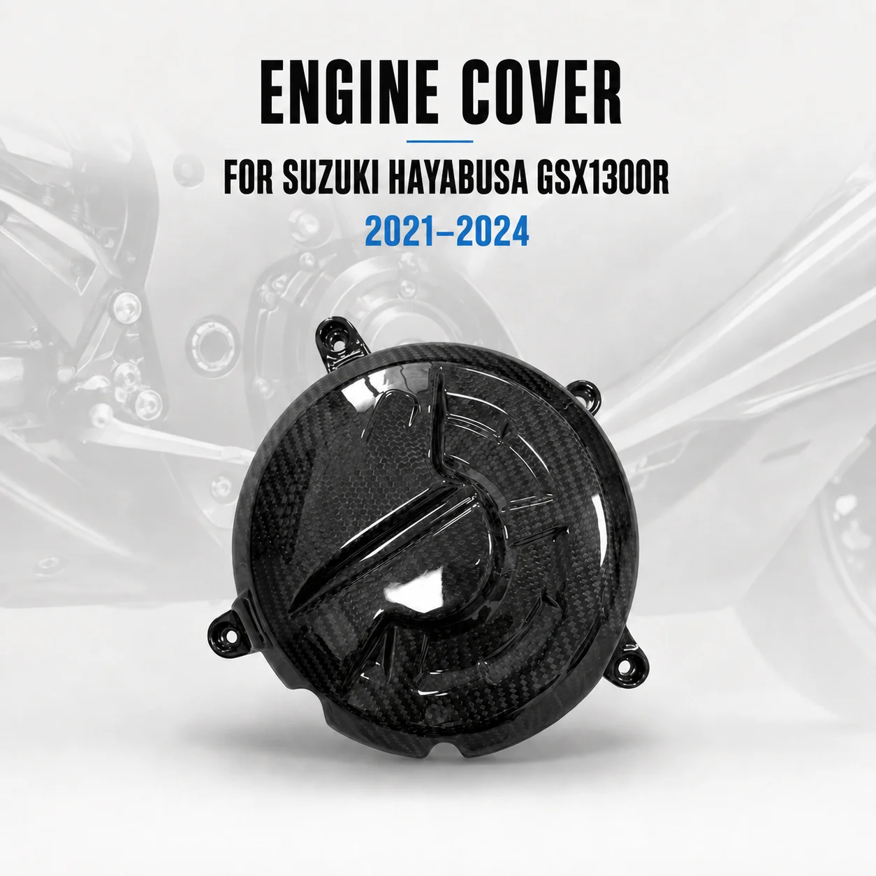 Engine Cover Engine Case Cover Carbon Fiber Side Case Trim for Suzuki Hayabusa GSX1300R Gen 3 2021-2024 Motorcycle Parts