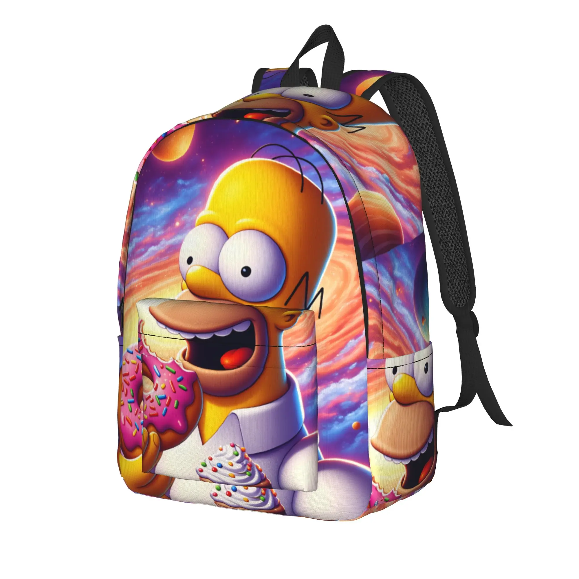 Homer S-Simpsons Galaxy Donut Cosmic Backpack  Hiking Backpacks Boy Girl Streetwear School Bags Designer Big Rucksack