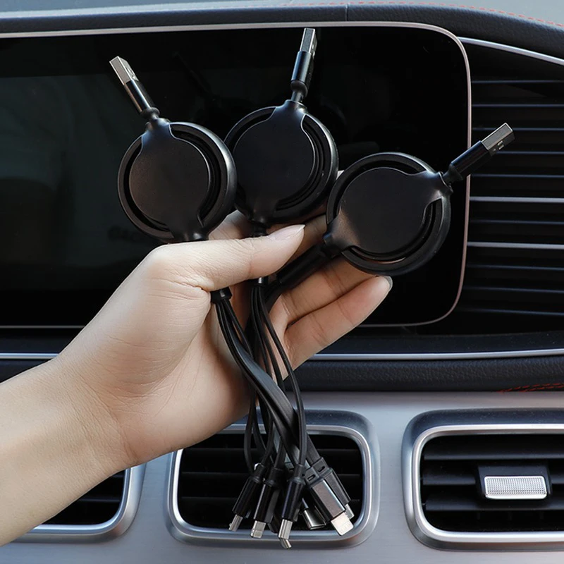 3 In 1 Car Interior Fast Charger USB Data Cable For Tesla Coil Model 3 Y X S Bonina Highland Roadster SpaceX Styling Accessories