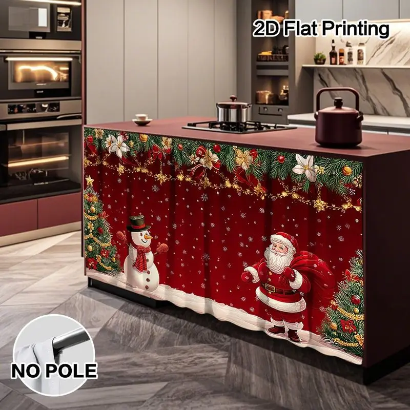 VIKAMA VIKAMA Kitchen Sink Skirt Curtain Christmas Santa Snowman Print Sink Curtain for Kitchen Island Counter Skirt Home Xmas Decor - Aliexpress Deal