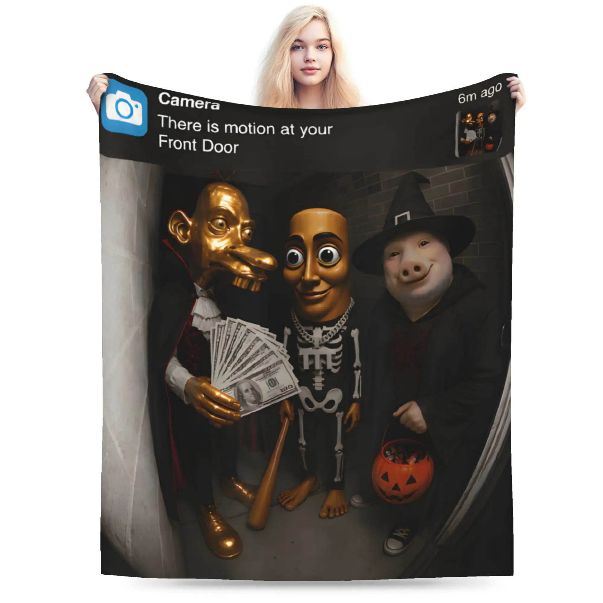 Stylish There is Motion at Your Front Door Neegy Funky Ehh Meme  Blankets Thin Coral Fleece Plush  Cozy Throw Blanket Machine