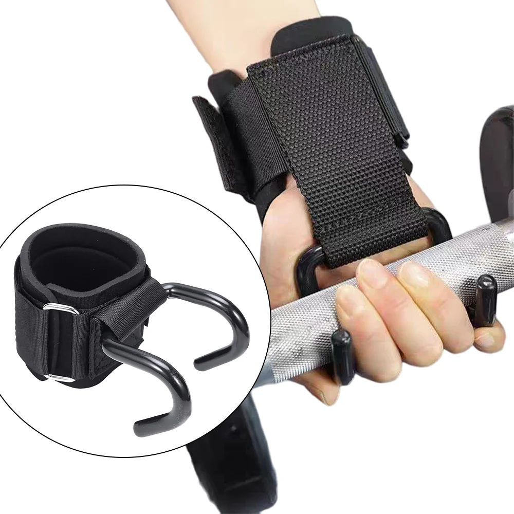 

Pull-up Wrist Hook with Wrist Support Non-Slip Weight Lifting Power Hooks Fitness Gym Weightlifting Exercise Hard Pull Hook