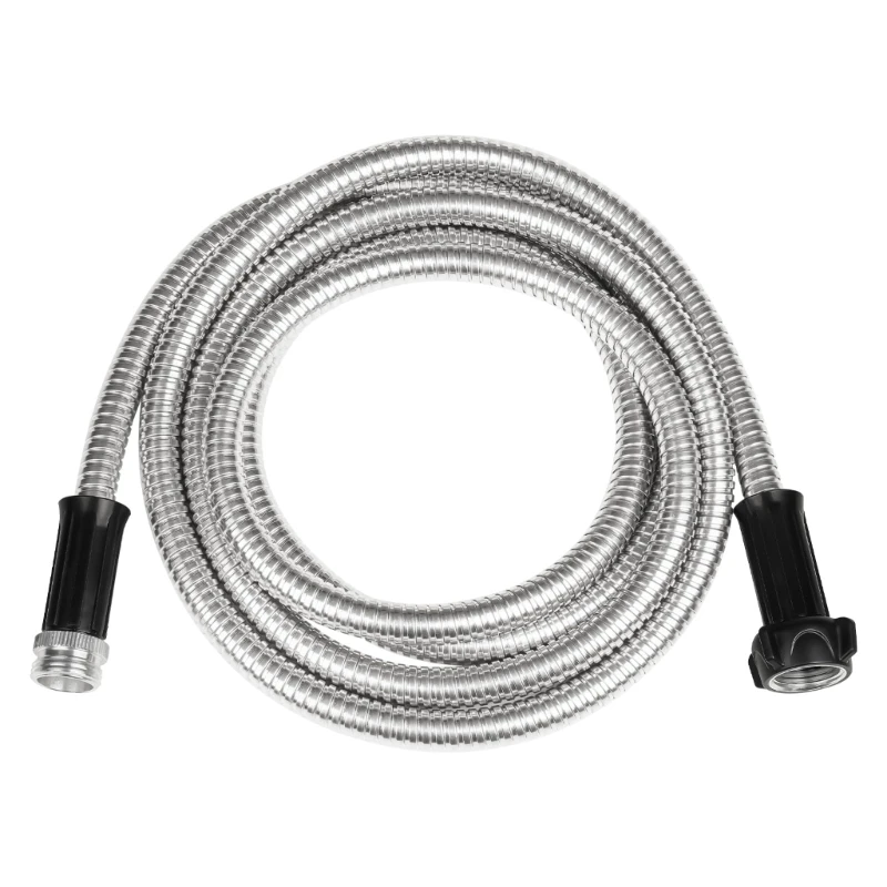 Threaded Connectors Garden Hose in Stainless Steel for Close-Range Link Between a Hose Reel, Extended Hose, or Car Water Setups,