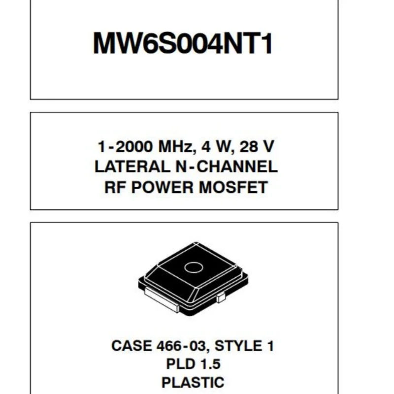 

N-канальный рейтинг напряжения 68 В MW6S004NT1 MOSFET