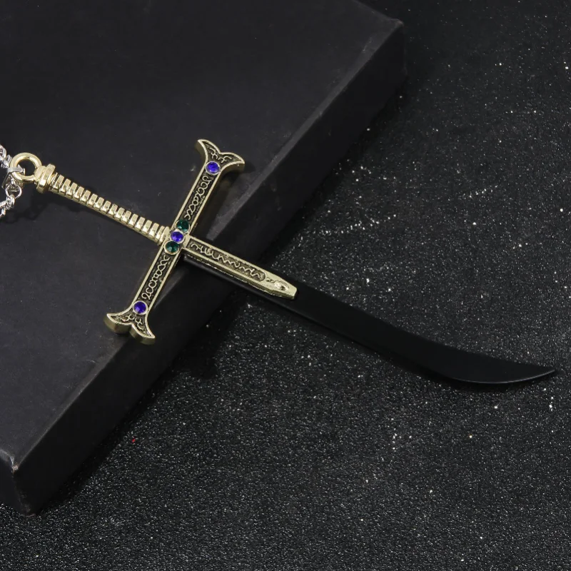 Em estoque 12.8cm dracule mihawk cruz chaveiro tático metal jogo peropheral exibição militar pingente coletor presente artesanato