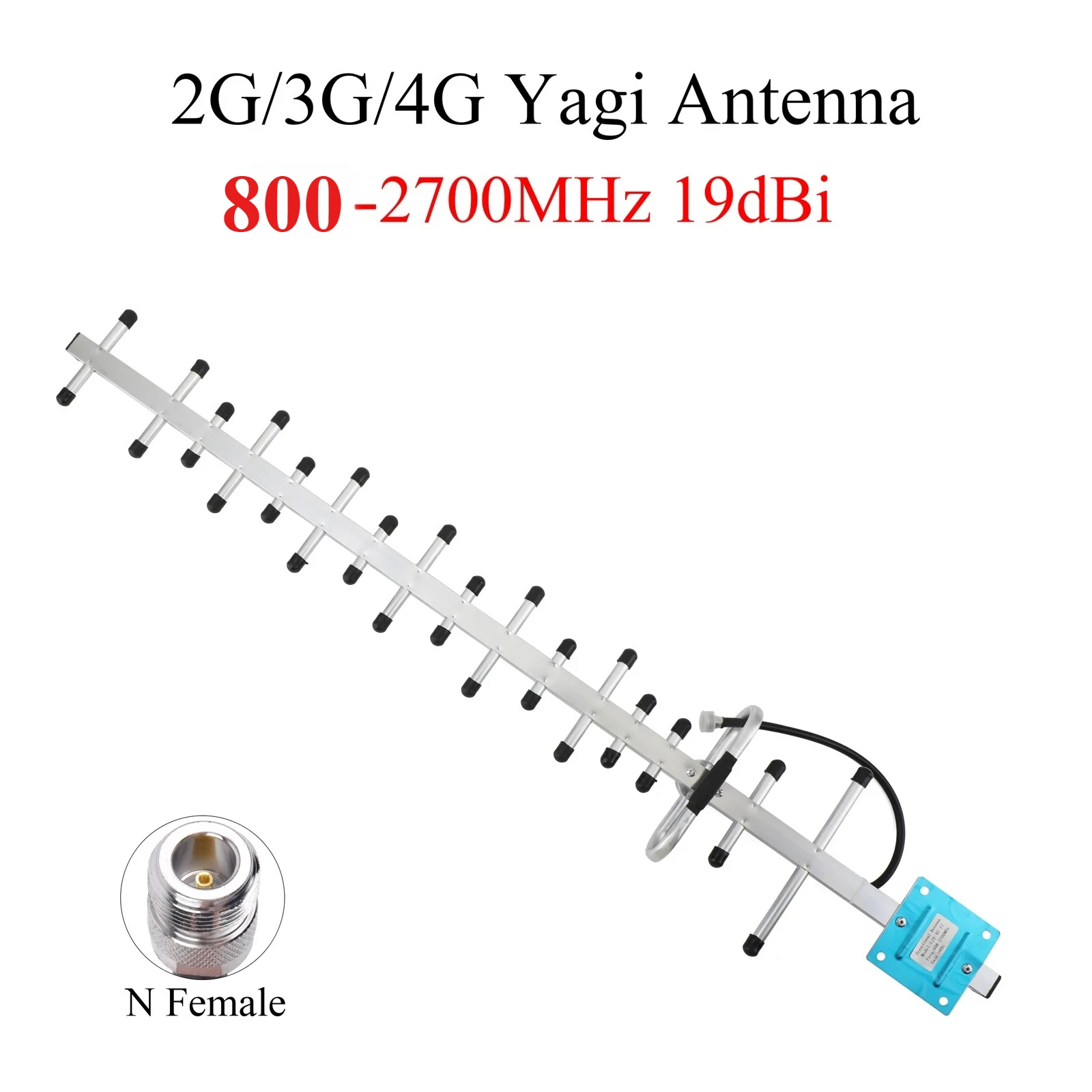 هوائي Yagi خارجي 4G/2.4 جيجا هرتز 800-2700 ميجا هرتز مكاسب عالية 20dBi مع موصل N-أنثى يعمل معززات إشارة الهاتف/الأجهزة التوجيهية/المودم