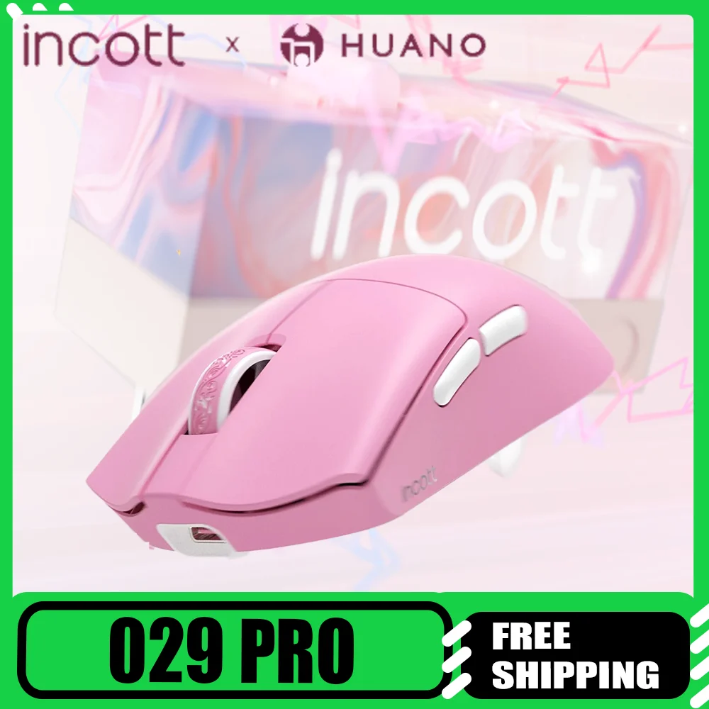 

Новая мышь для киберспорта Incott 029 Pro, беспроводная Bluetooth, 8K, легкая, 34 г, офисный датчик Tir-Mode, горячая замена PAW3950, датчик