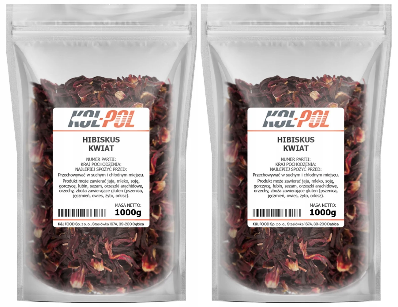 HIBISKUS SUSZONY 2kg Kwiat hibiskusa naturalny malwa herbata jakość Kol-Pol