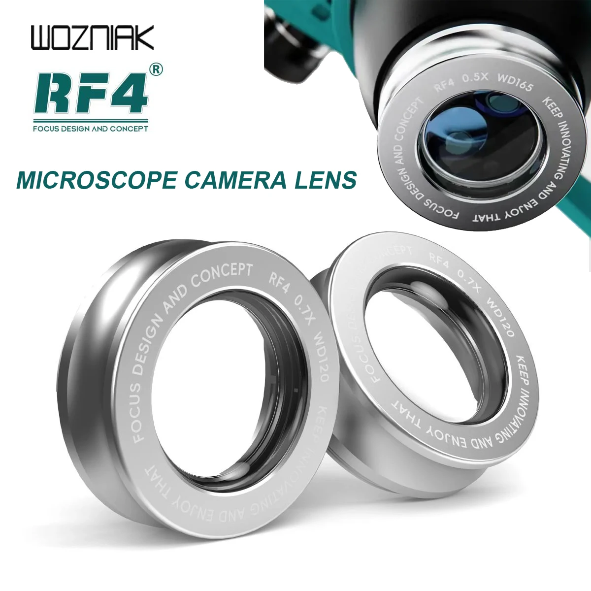 Lente de objeto auxiliar rf4 wd165 0,5x 0,7x, lente de câmera para