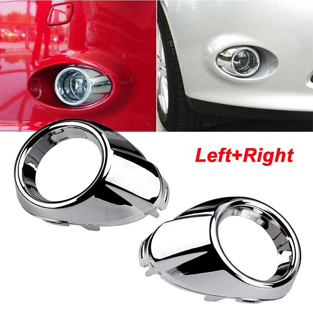2PCS Car Fog Light Housing Replacement For Ford Focus Mk3 2012-2014 Exterior Bumper Fog Light Lamp Cover Shell Surround Chrome