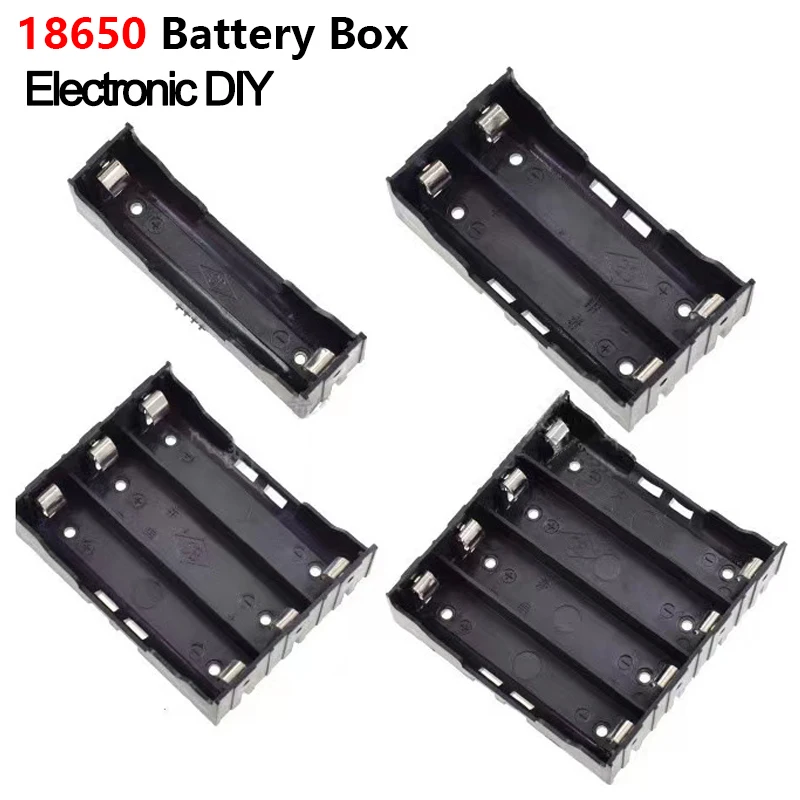 DIY ABS 18650 Battery Case 1X 2X 3X 4X 18650 Battery Holder 18650 Battery Storage Box 1 2 3 4 Slot Batteries Container Hard Pin