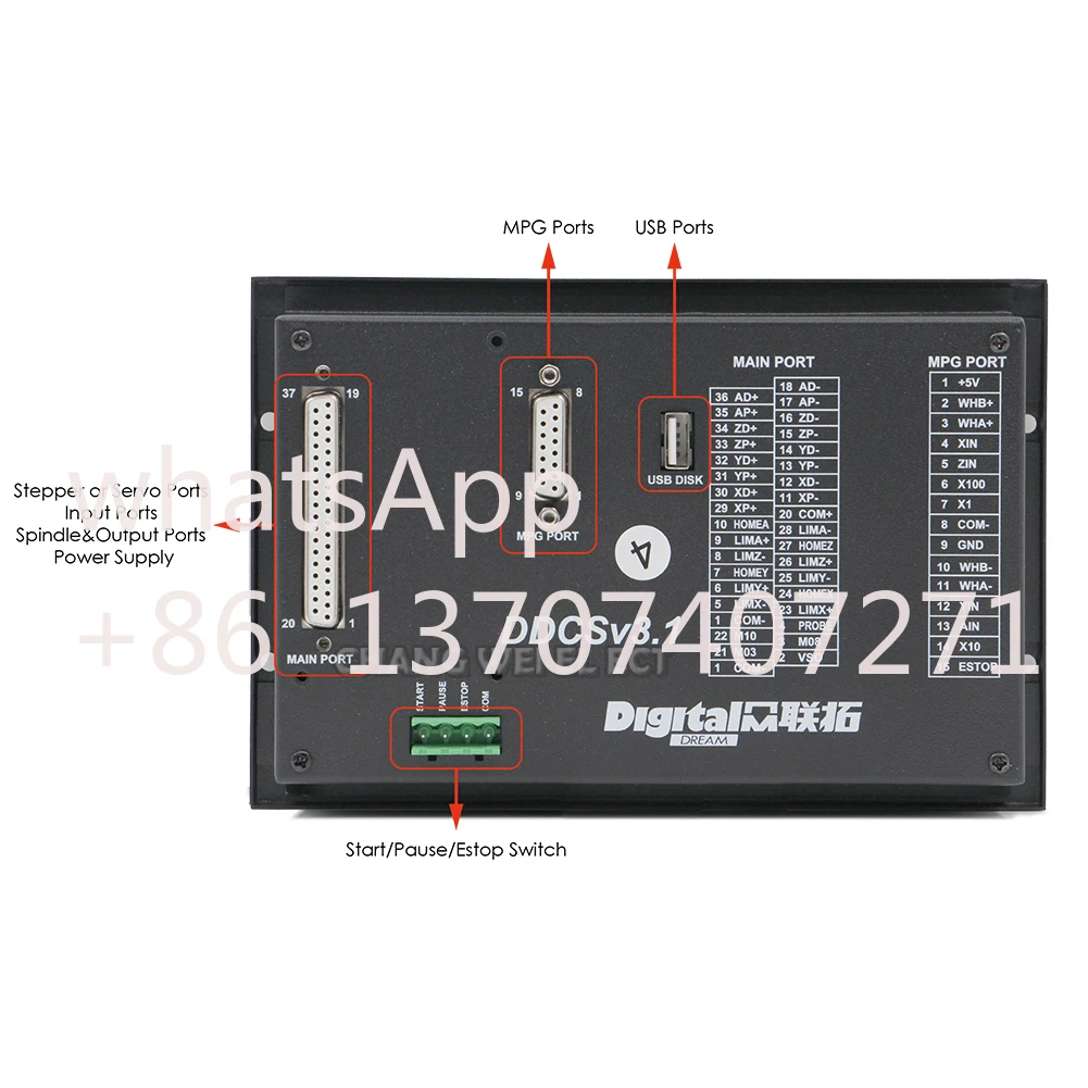 Ddcsv3.1 3/4 Axis G-code Cnc Offline Motion Controller For Engraving And Milling Machines Ddcs V3.1+ 4 Axis E-stop Handwheel Mpg