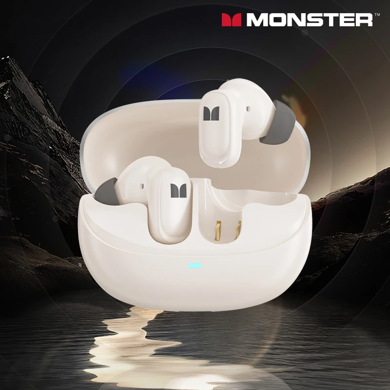 Monster XKT28 Noise Reduction Earbuds Bluetooth V5.3 Wireless Headphones Dual Mode Headset HIFI Sound Earphones with Mic