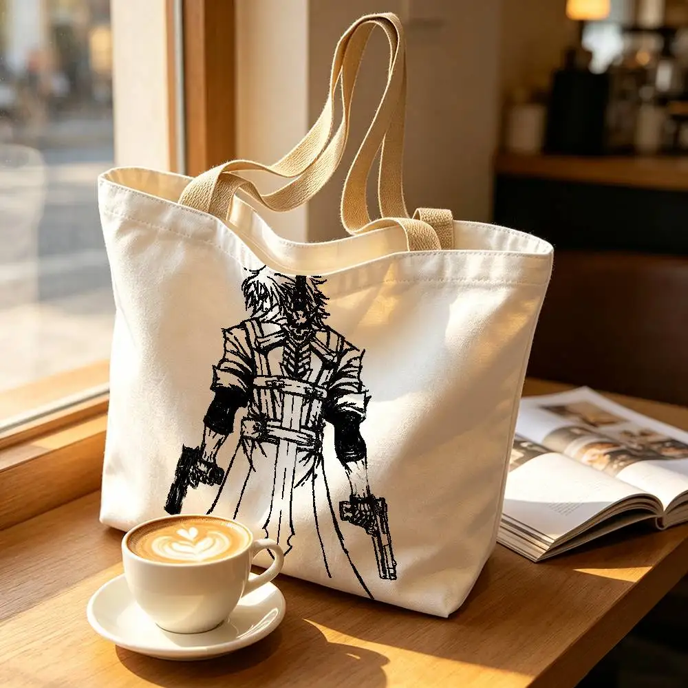 D-Devil May C-Cry Print Canvas Tote Bag Handbag For Daily School Commute Casual Shoulder Bag