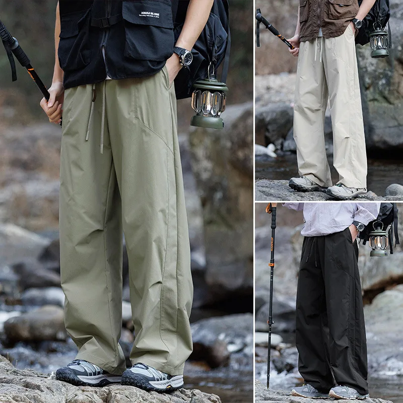 

Mens Summer 2025 Outdoor Sports Pants Loose Straight Versatile Teen Casual Trousers Breathable Lightweight
