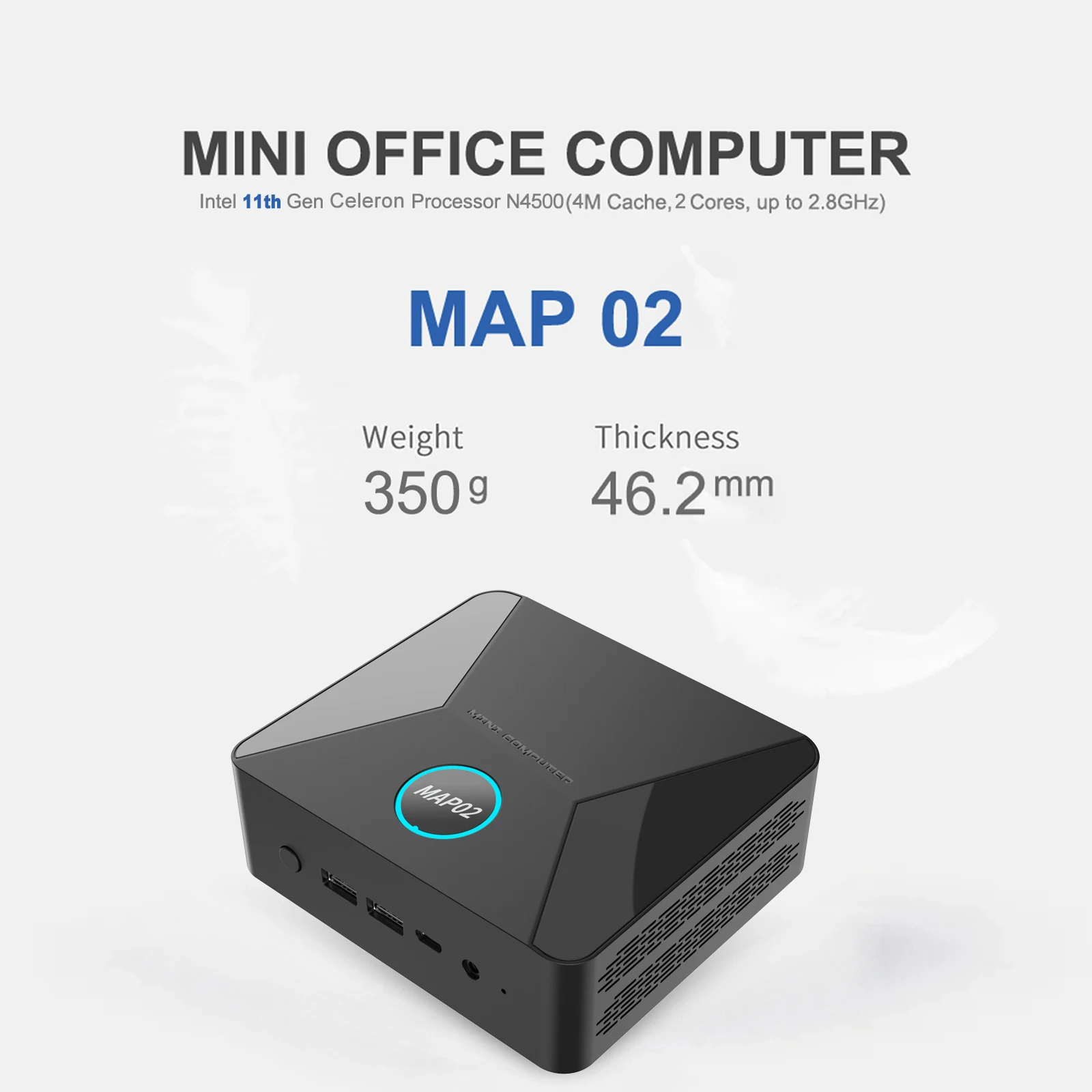 Honlin Mini PC 11a generazione Intel N4500 Windows 11 Pro Mini PC 8/16 GB DDR4 128 GB/256 GB M.2 SSD WiFi5 BT5.1 Computer desktop