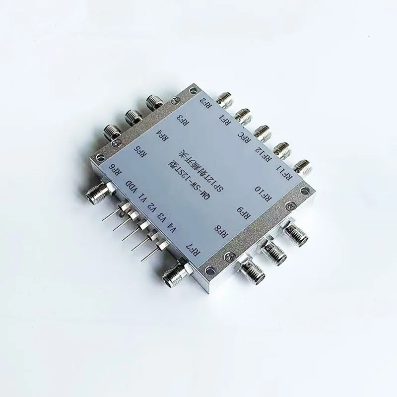 Wishcolor QM-SW-12ST 100MHz-6GHz Single-Pole Twelve-Throw RF Electronic Switch for 12-Channel Signal Switch Output