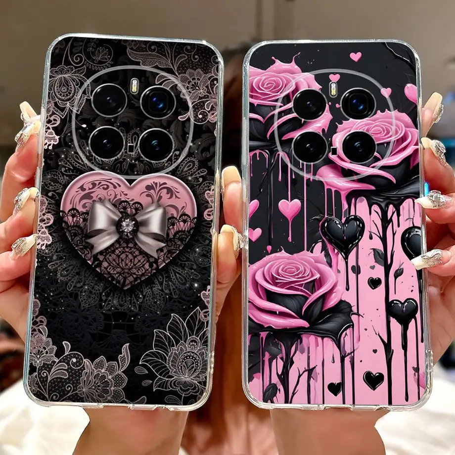 Soft Liquid Silicone Back Cover For Honor Magic 7 Pro Magic6 Lite Magic 5Lite Phone Case Marble Gothic Style Cartoon Clear Coque