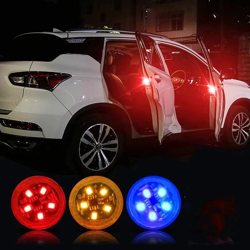 2/4/6/8pcs Universal Door LED Warning Light: Wireless Night Car Door Anti-Collision & Open Warning Lights