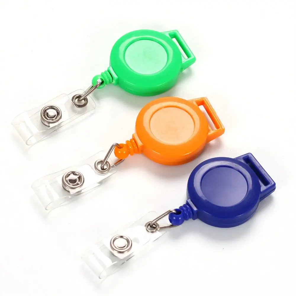 Square Nurse Badge Holder Belt Clip Keyring Clips Retractable Badge Reel Name Tag Anti-Lost Easy To Pull Buckle School Student