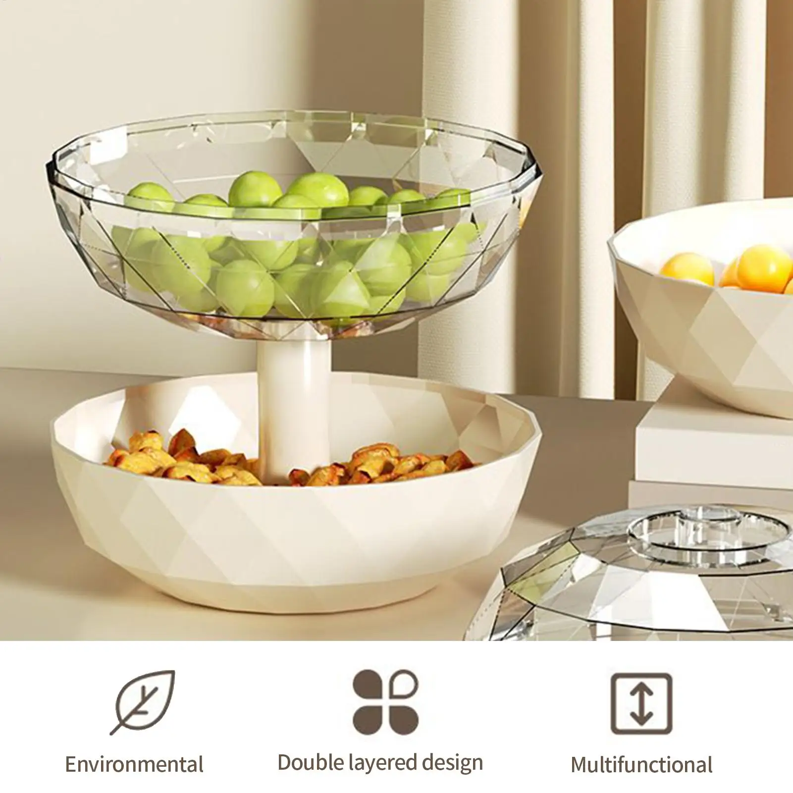 Pumpkin Snack Tray 2 Tier Removable Pumpkin Snack Holder With Lid Home Candy Servers For Table Theater Nuts Retail Party Corner
