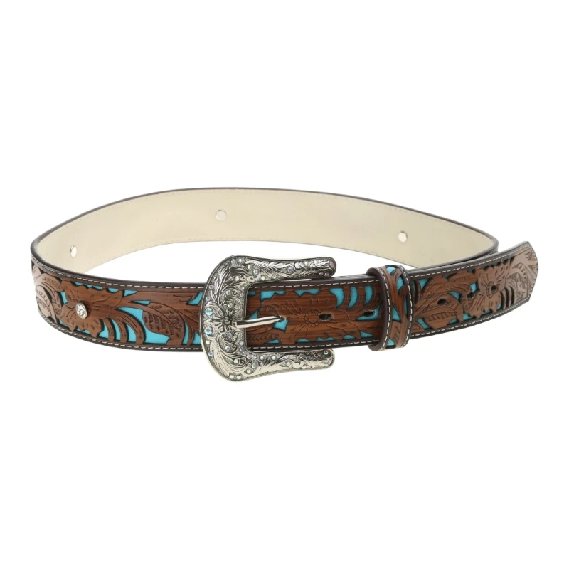 Turquoise Belt Buckle Belt Cowboy Belts For Men Western With Big Buckle Jeans Belt Vintage Western Belt Leather Belt