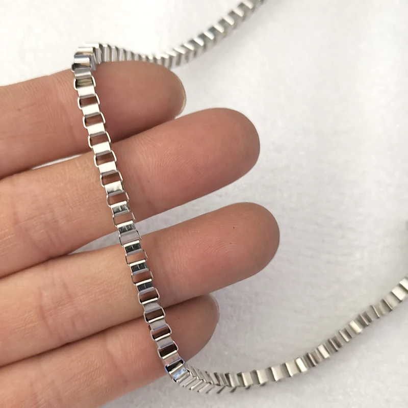 5meter Lot Wide 5mm Stainless steel box chains DIY For necklace jewelry findings Marking