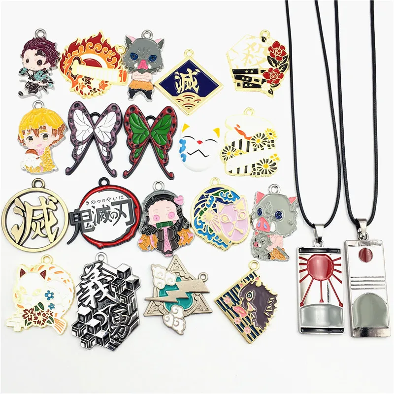 

Demon Necklace Kimetsu Enamel Choker Metal Pendant Anime Cosplay Souvenir Jewelry Wholesale 20PCS/Lot