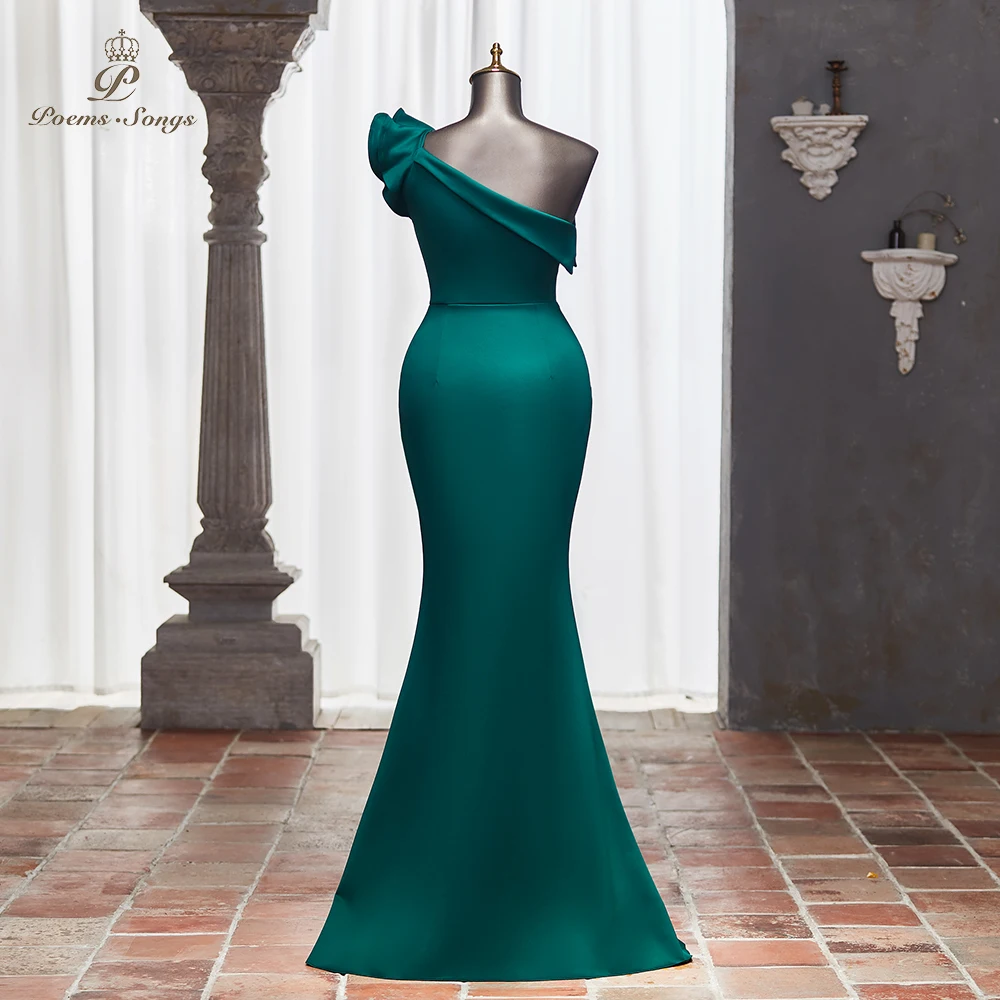 Elegant One-Shoulder Mermaid Dress with Floral Accent and Rhinestone Detail vestidos de fiestas elegantes mujer Dresses gala