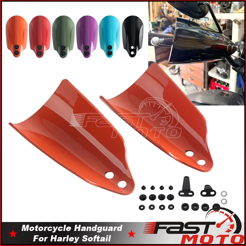 Handlebar Handguards Protection Hand Shield Cover Protector For Harley Softail Standard FXST Heritage Classic 114 FLHCS 2018-24