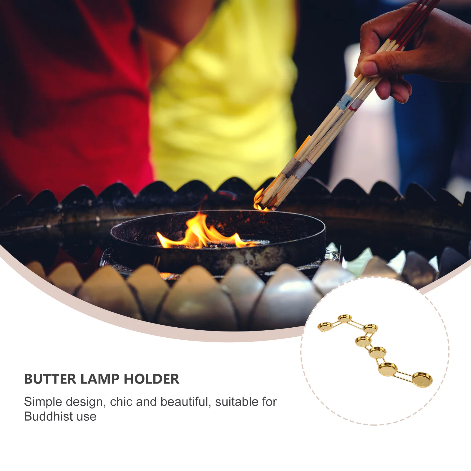 

1Pcs Buddhist Ritual Candleholder Golden Butter Lamp Stand Buddha Worship Holder for Home Party Wedding Decor