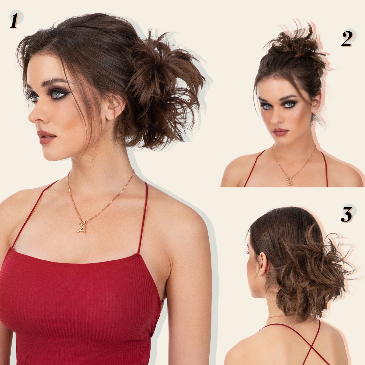 Syntetyczne doczepiane koki do włosów roztrzepany kręcone włosy Chignon Scrunchies klipsy treski Donut Updo kawałki włosów dla kobiet