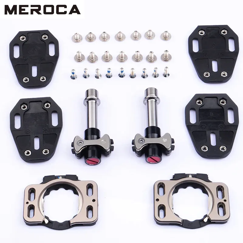 

MEROCA Road Bike Clipless Pedals Titanium Alloy SpeedPlay Auto-Lock System Lollipop Design Cycling Pedals for Racing Bicycles