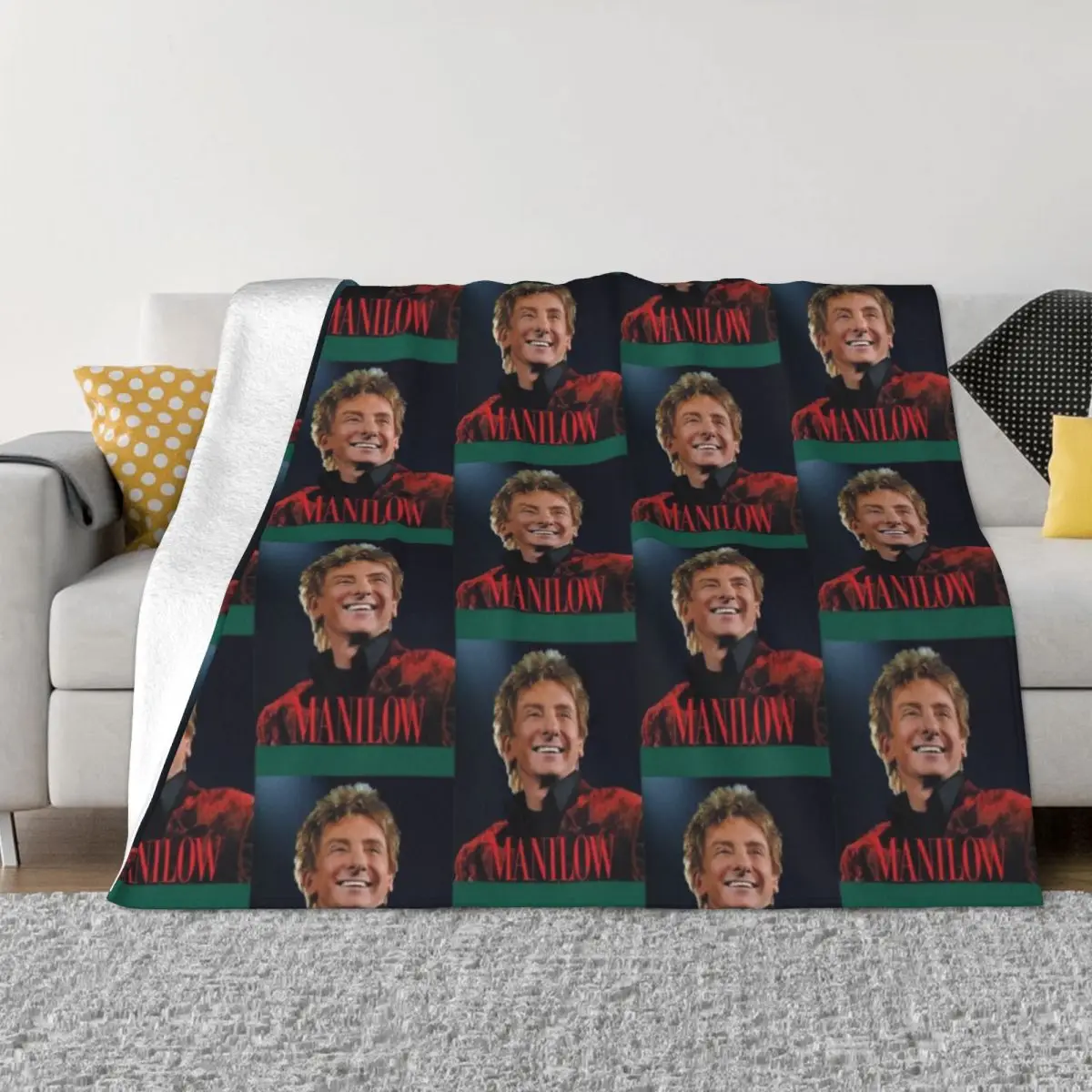 

Barry Manilow Throw Blanket manga funny gift Retros Blankets