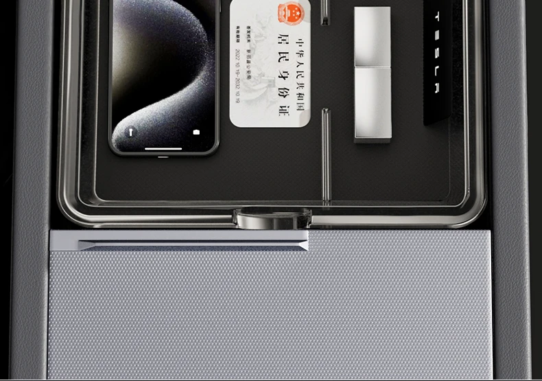 YZ 2 Stück Konsolen-Armlehnen-Aufbewahrungsbox für Tesla Model 3 Highland Y Juniper Wasserdichte Silikonmatten Auto-Organizer Zubehör 2026 – Detail 14