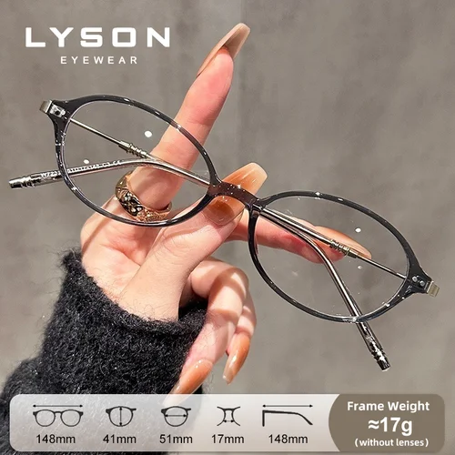 Imagen 2 del producto LYSON gafas de lectura pequeñas ovaladas clásicas para mujer, gafas de miopía antiluz azul a la moda, gafas ópticas progresivas graduadas