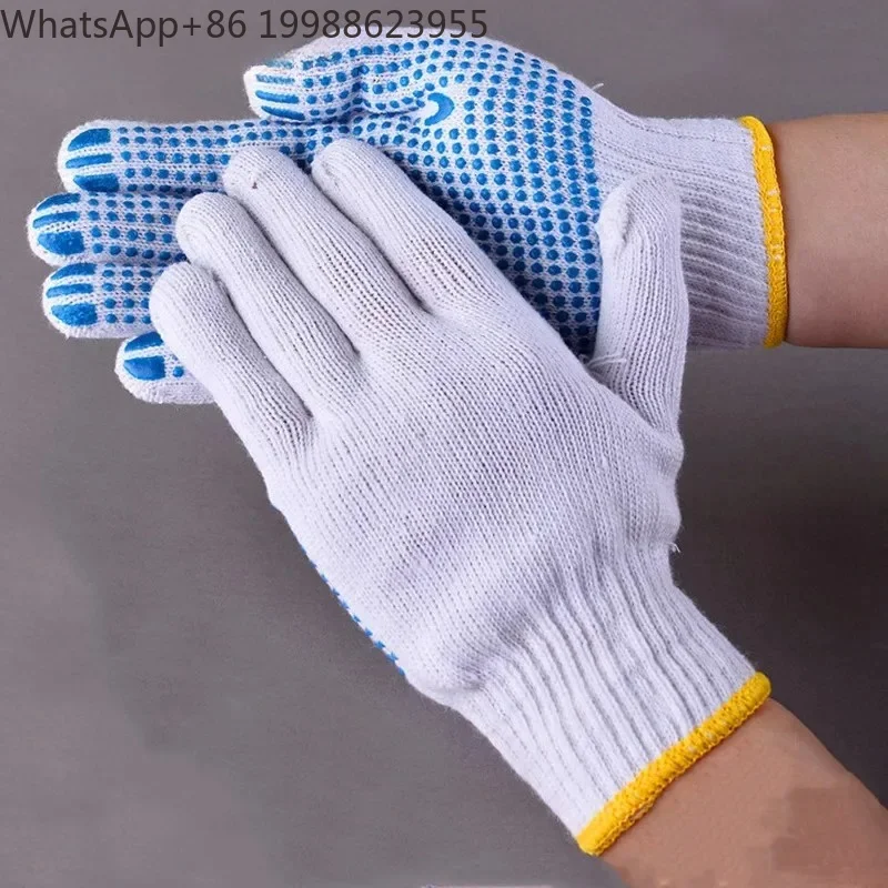 12Pairs/Bag Home Cotton Gloves Dispensing Non-slip Mechanic Gloves Absorb Sweat Work Gloves Coldproof Protection Gardening Glove