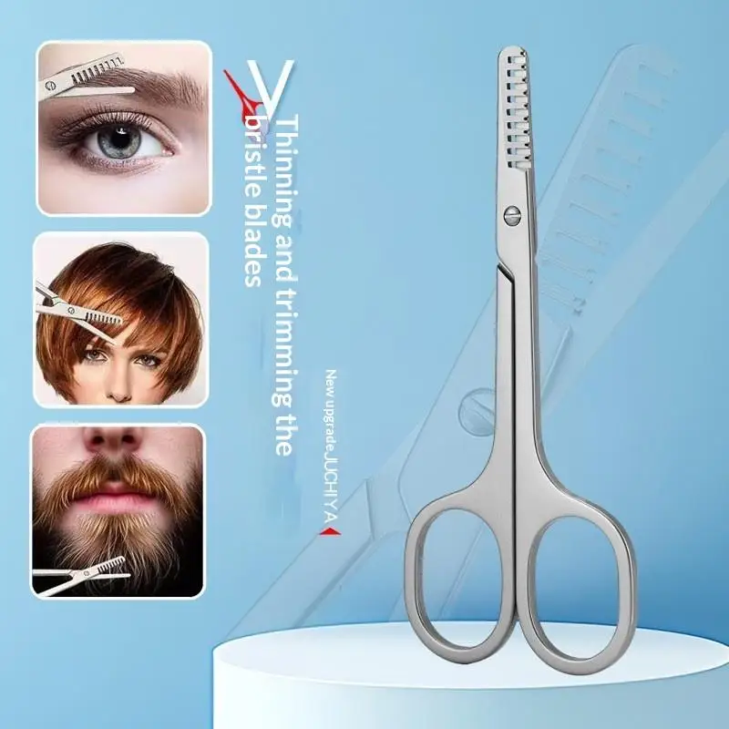 1Pcs 2 In 1 Eyebrow Trimmer Scissors With Combs Eyebrow Trimming Grooming Beauty Tool