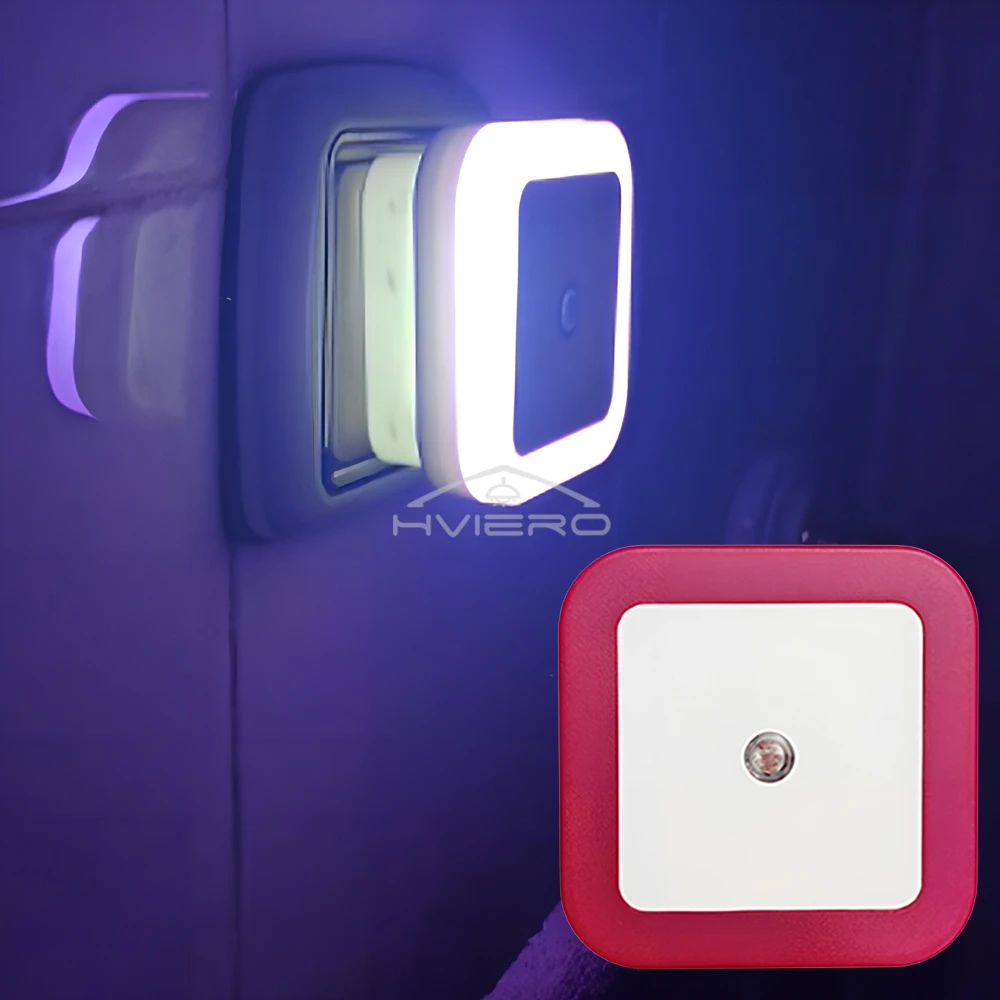 Square Night Light LED Intelligent Control Induction Energy-saving Bedside Socket Lamps Room Hallway Toilet Wall Home Lighting