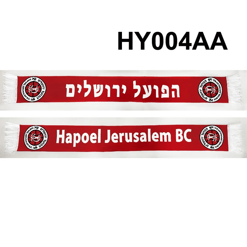 145*18 cm Size BC Hapoel Jerusalem Scarf for Fans Double-faced Knitted HY004AA