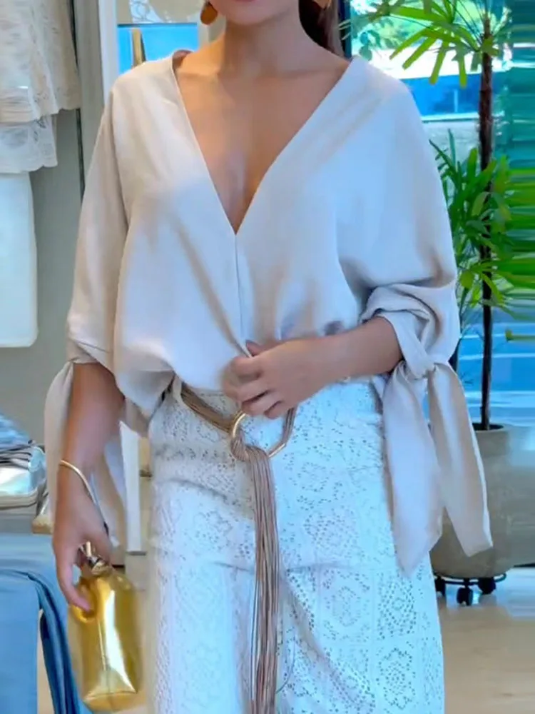 Chique Kant Gehaakte Rechte Broek Outfit Elegant Hoog Taille Woon-werkpak Mode Temperament Lange Mouwen Dames 2-delige set