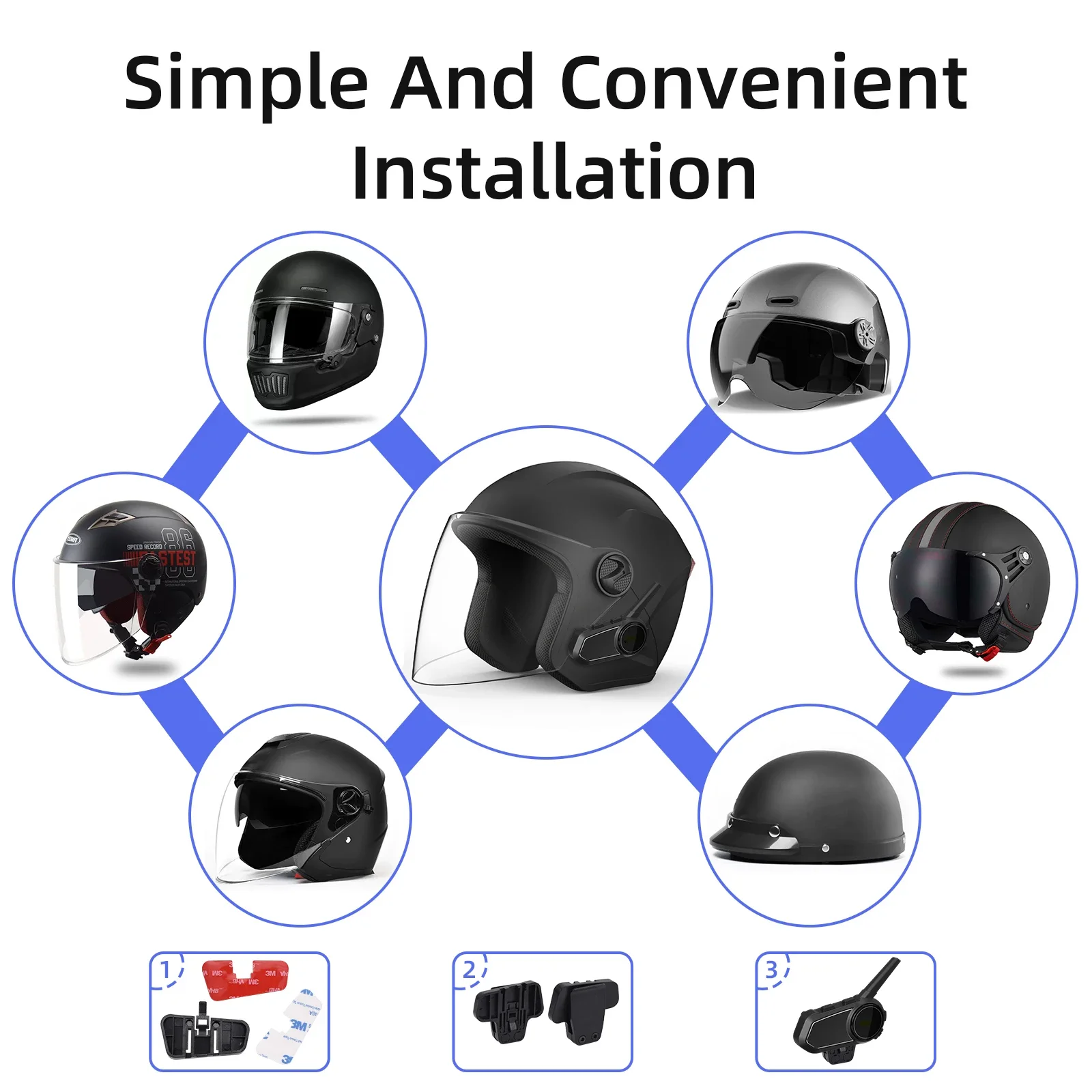 S6 PLUS Motorcycle Helmet Intercom Headset for 6 Rider 2000m Communicate BT5.1 Moto Wireless Headset Waterproof Noice Reduction