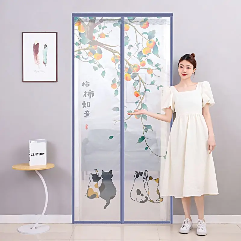 Summer Magnetic Screen Door Curtain Anti Mosquito Insect Fly Bug Curtains Automatic Closing Mesh Anti Mosquito Door Curtain, 1Pc