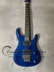 Blue Electric Guitar RG Body Rosewood Fingerboard HH Pickups Tremolo Bridge Chrome Tuners Factory Custom