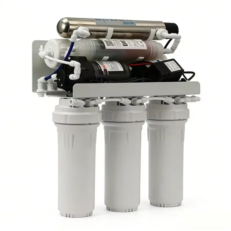7 Stage Reverse Osmosis Water Filter System 100GPD with Alkaline Mineralization and UV Light for Pure Drinking Water