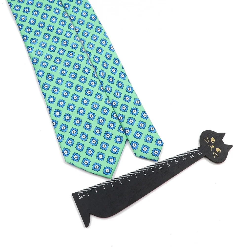 Gravata masculina clássica de alta qualidade, 7.5cm, macia, lisa, verde, azul, colorida, paisley, flor, uso diário, acessórios de negócios, presente