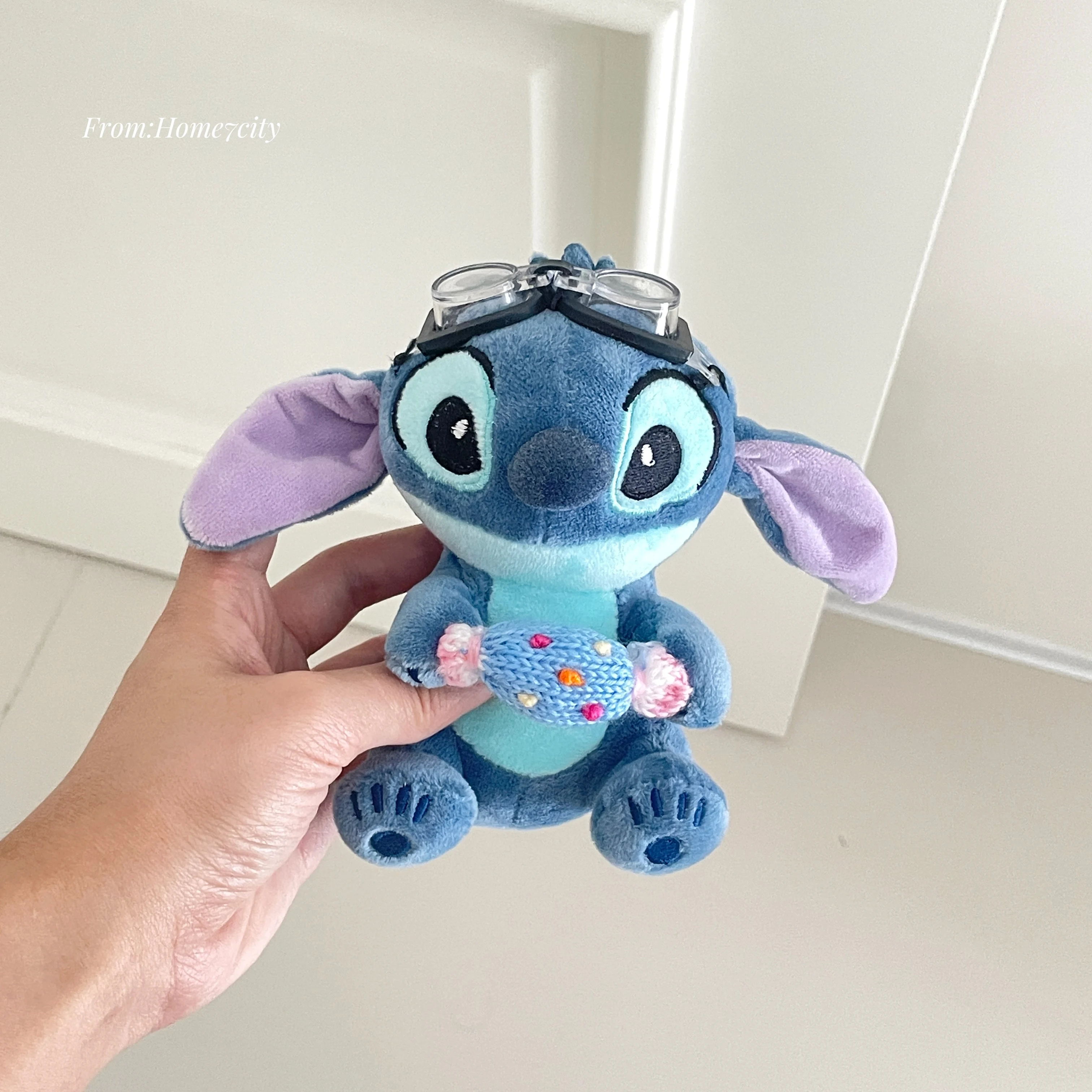 디즈니 스티치 도어 핸들 장식 귀여운 만화 플러시 장난감 카와이 패션 룸 도어 장식 액세서리 휴일 선물