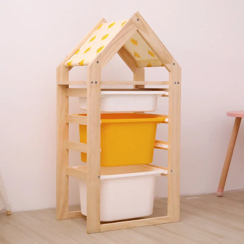 Kids Pre-school Furniture Storage Bins Wooden Containers BookShelf Cabinet Bookcase Boxes Kids Toy Organizer