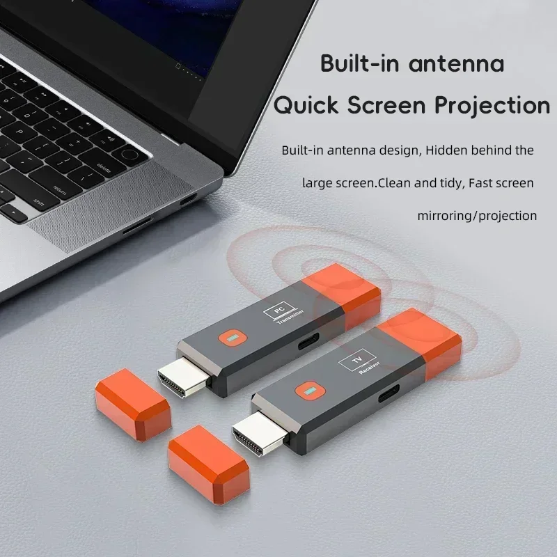 1080P 50M Wireless HDMI Video Receiver Transmitter Extender Adapter TV Stick Dongle for Camera Laptop PC to TV Monitor Projector