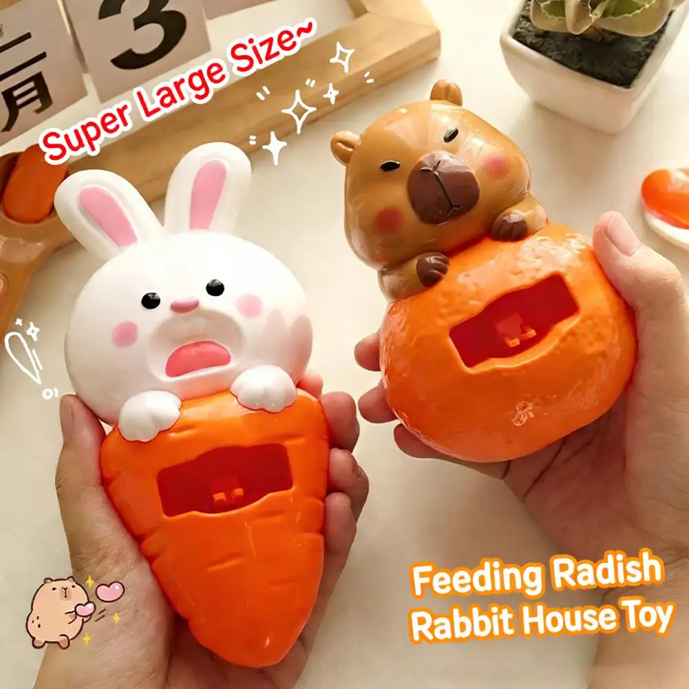 Set di Giocattoli per l'Alimentazione di Animali Cartoon, Coniglio/Capybara, Gioco Interattivo di Cucina, Regalo di Compleanno per Bambini e Bambine